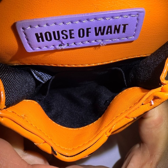 H.O.W House Of Want Small Vibrant Orange Crossbody Handbag Snap Closure - Picture 10 of 14